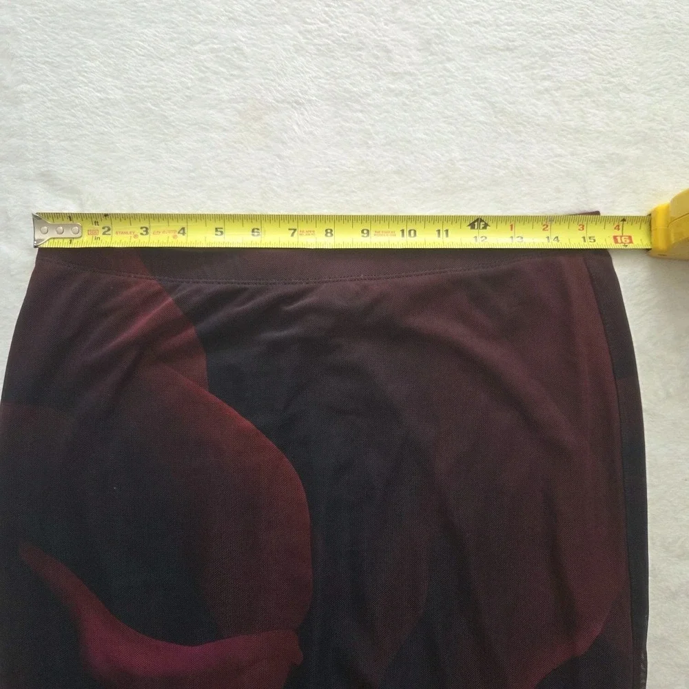 Y2K No Boundaries Two Piece Crop Shirt Skirt Mesh Dark Rose Short Sleeve Sz Lg